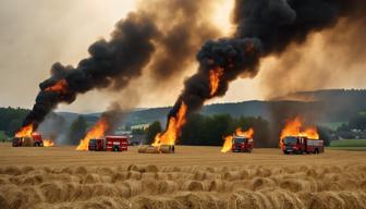 Erneut brennen Strohballen in Lollar: Brandstiftung vermutet